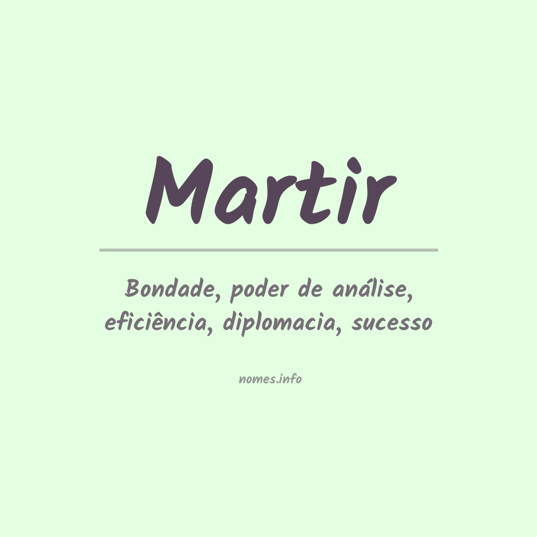 Significado do nome Martir