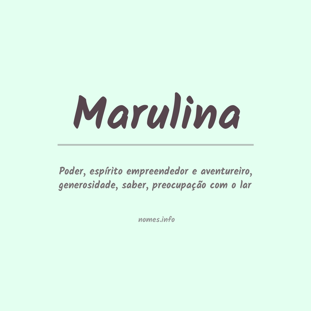 Significado do nome Marulina