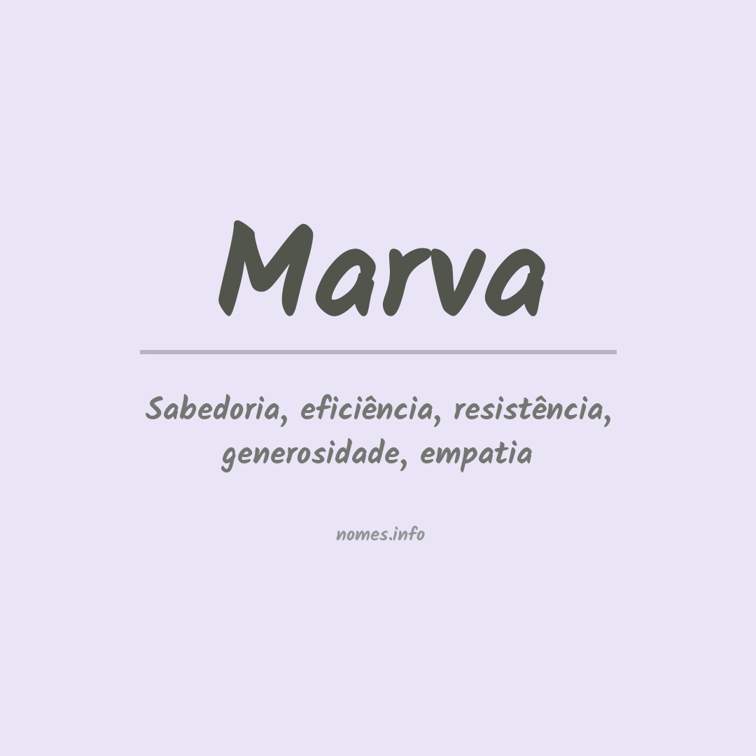 Significado do nome Marva