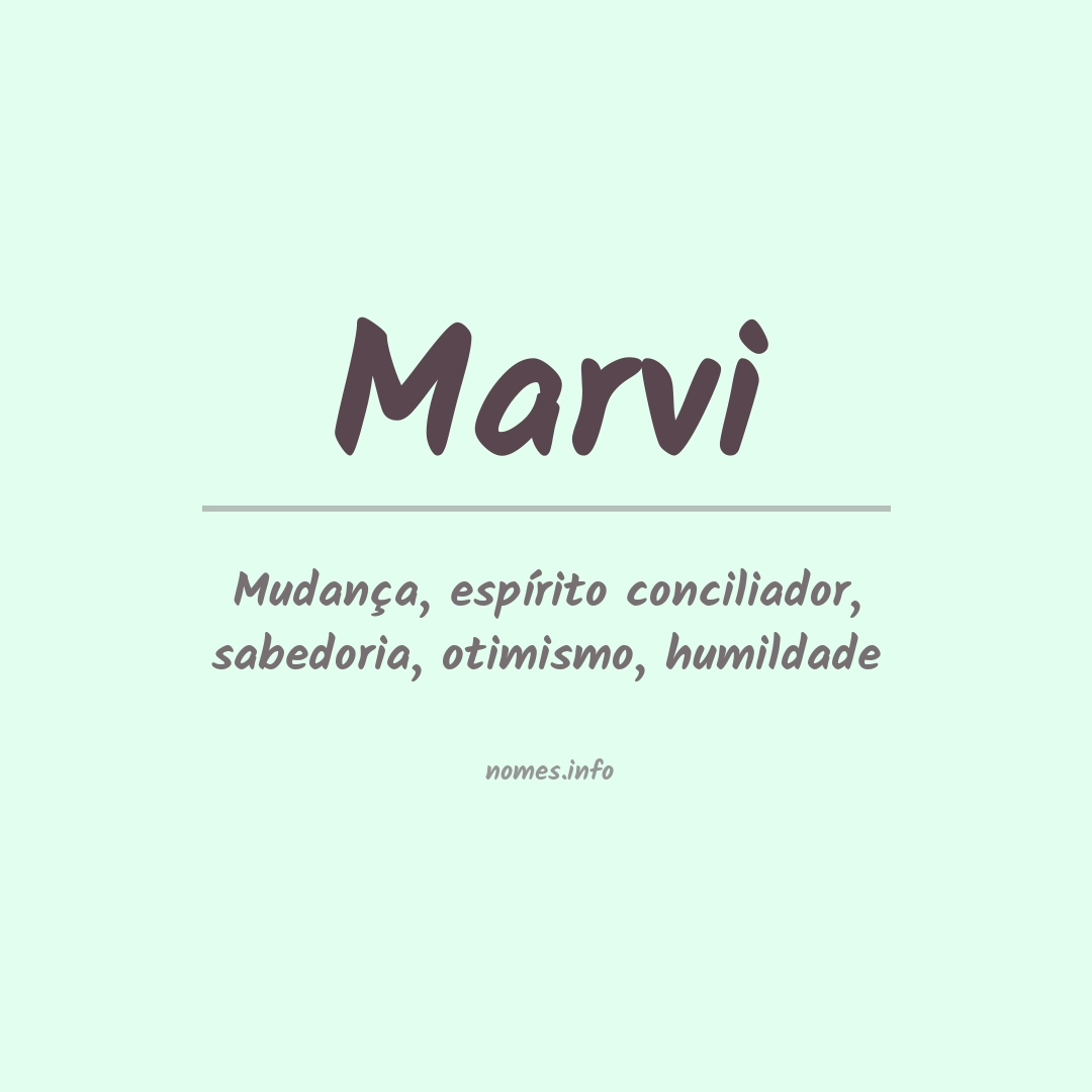 Significado do nome Marvi