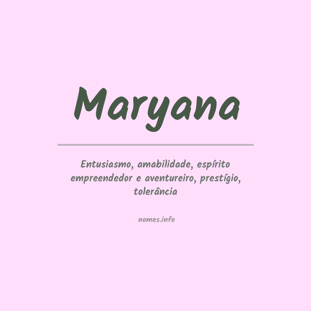 Significado do nome Maryana