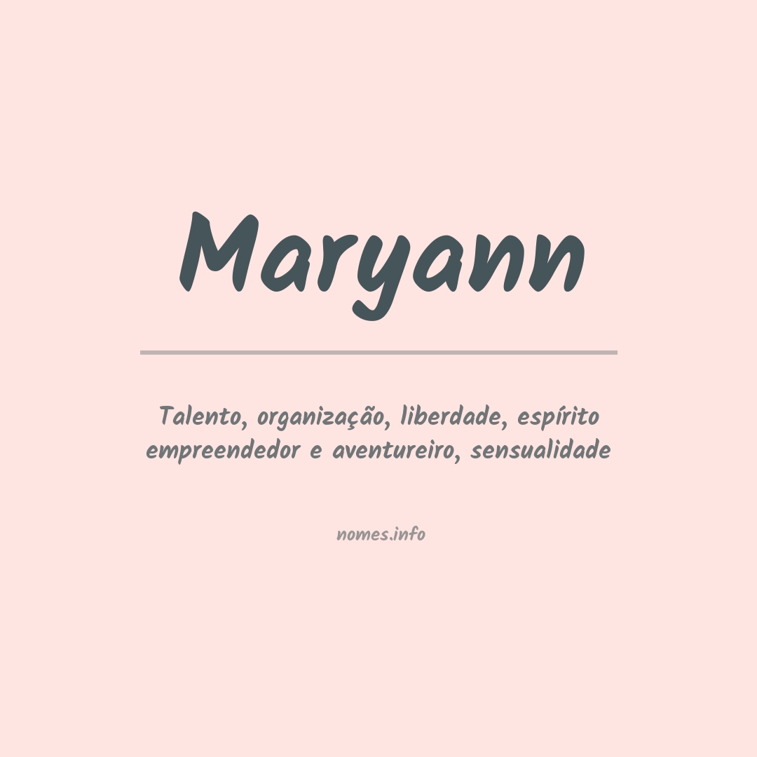 Significado do nome Maryann