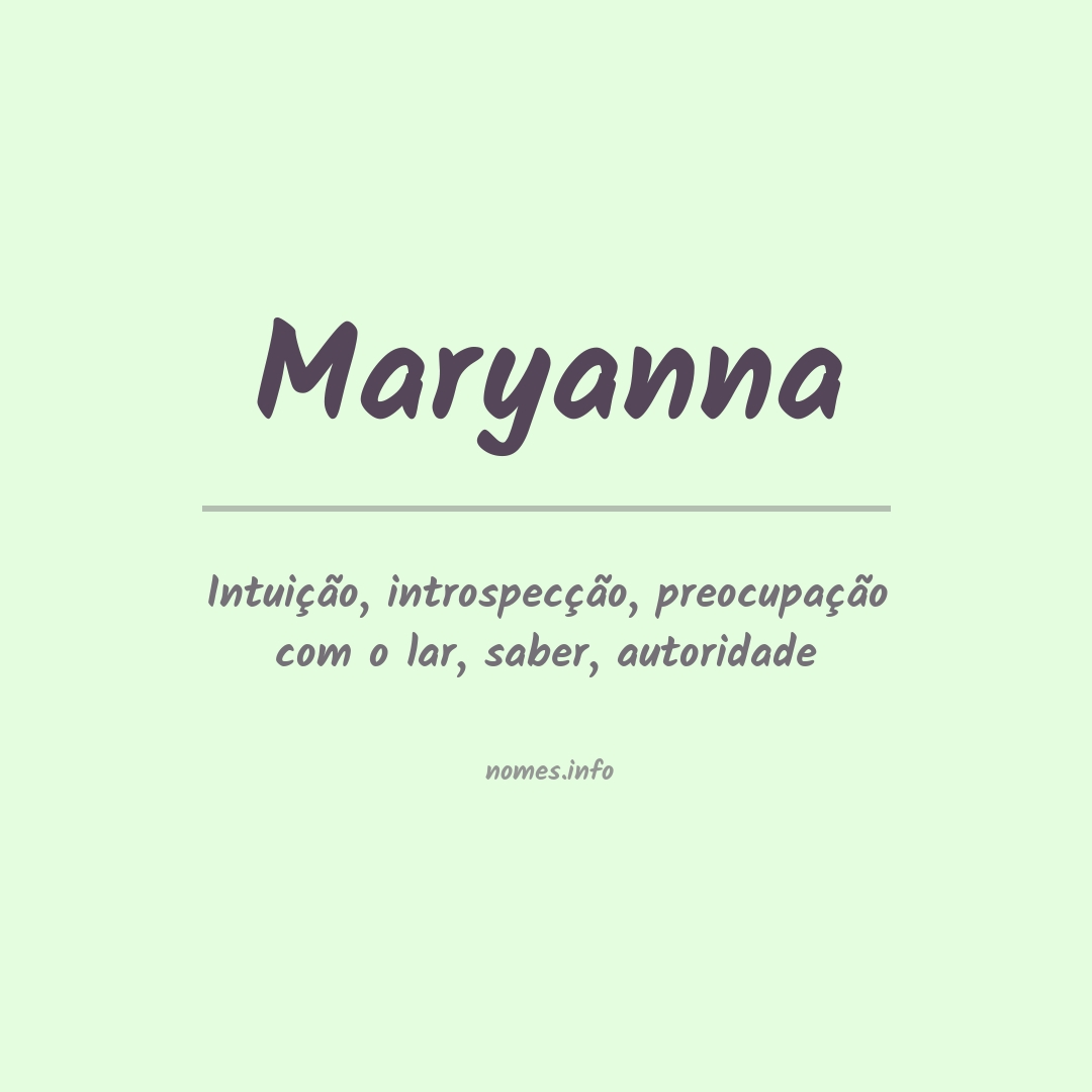Significado do nome Maryanna