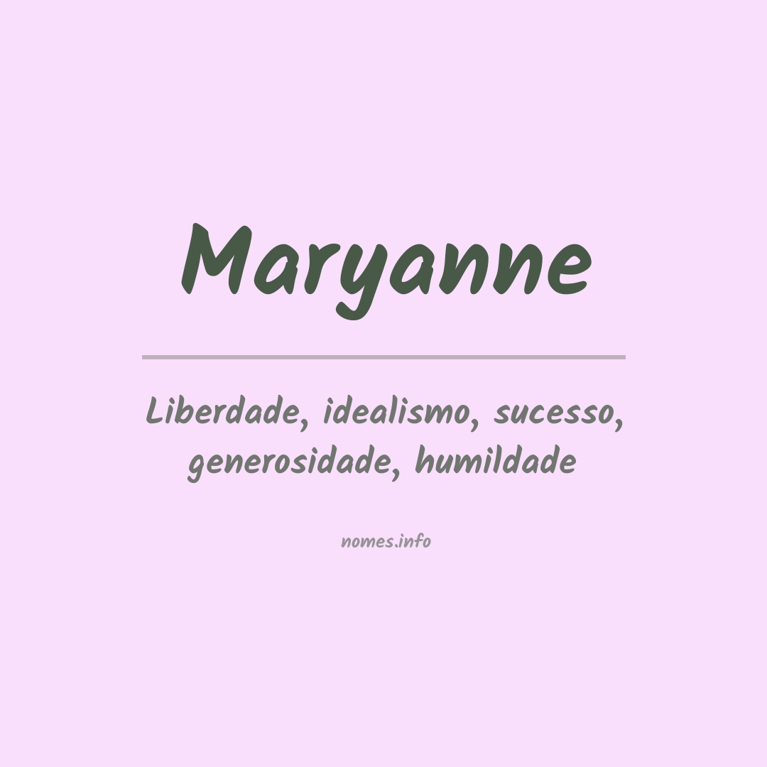 Significado do nome Maryanne