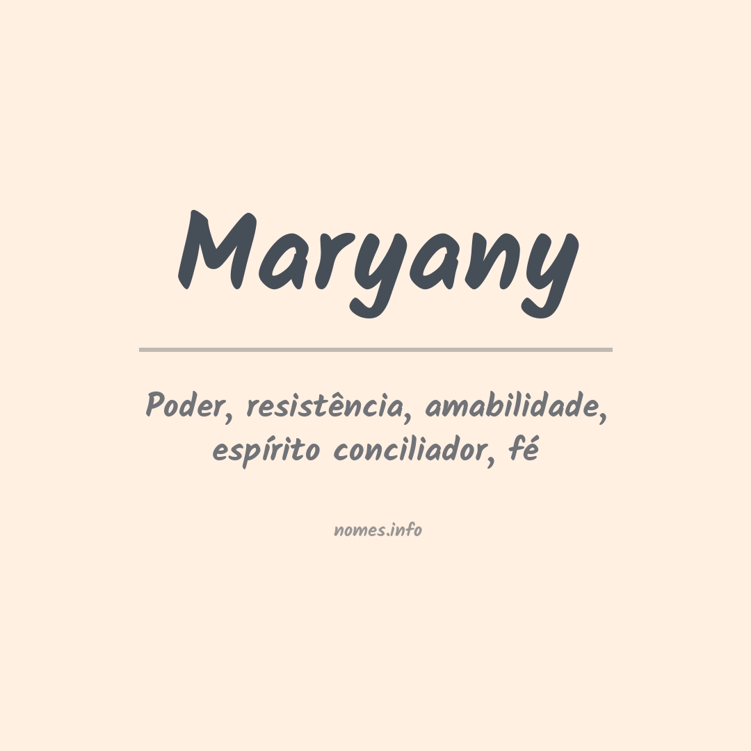 Significado do nome Maryany