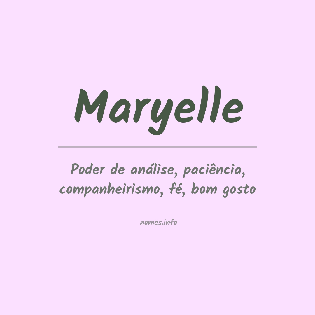 Significado do nome Maryelle