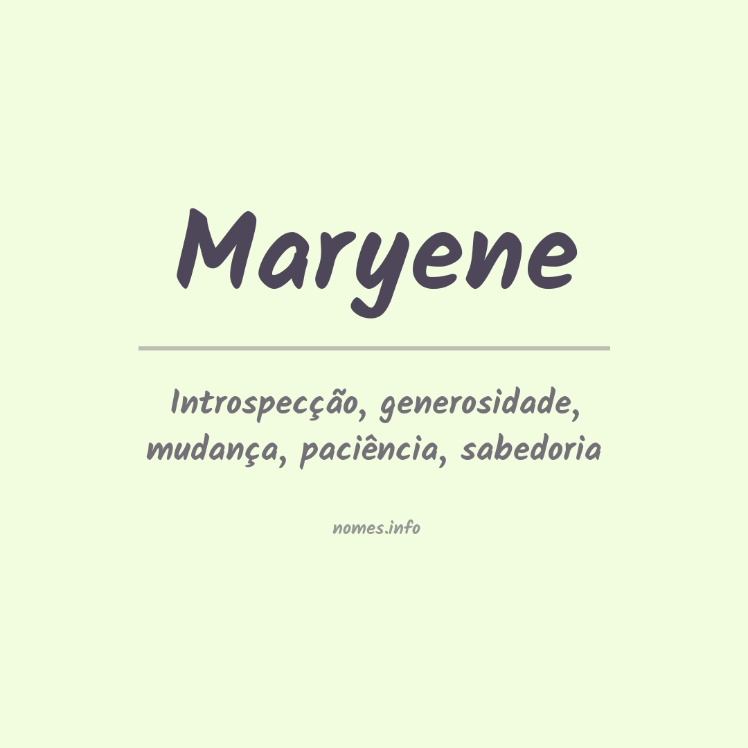 Significado do nome Maryene