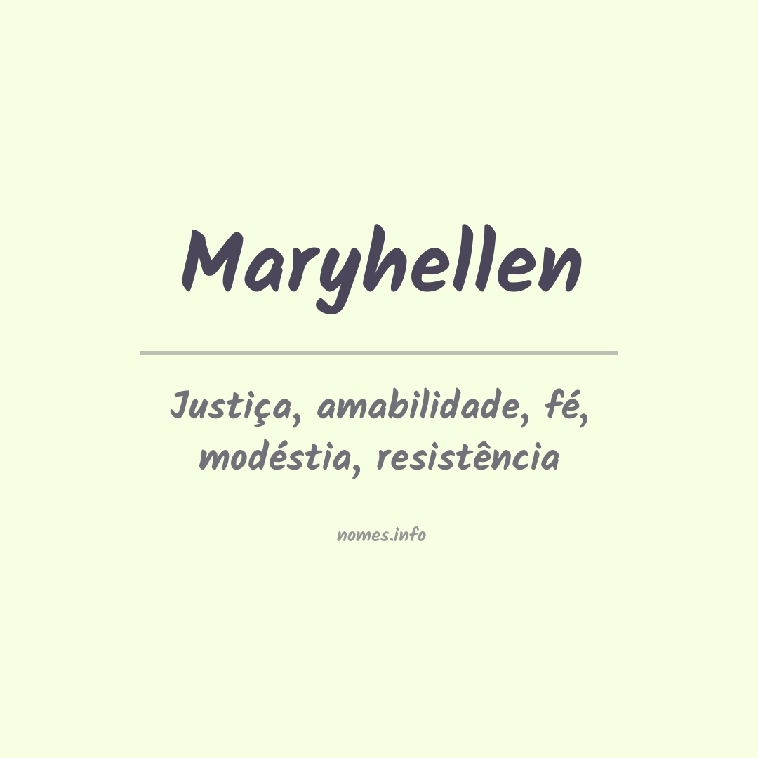 Significado do nome Maryhellen