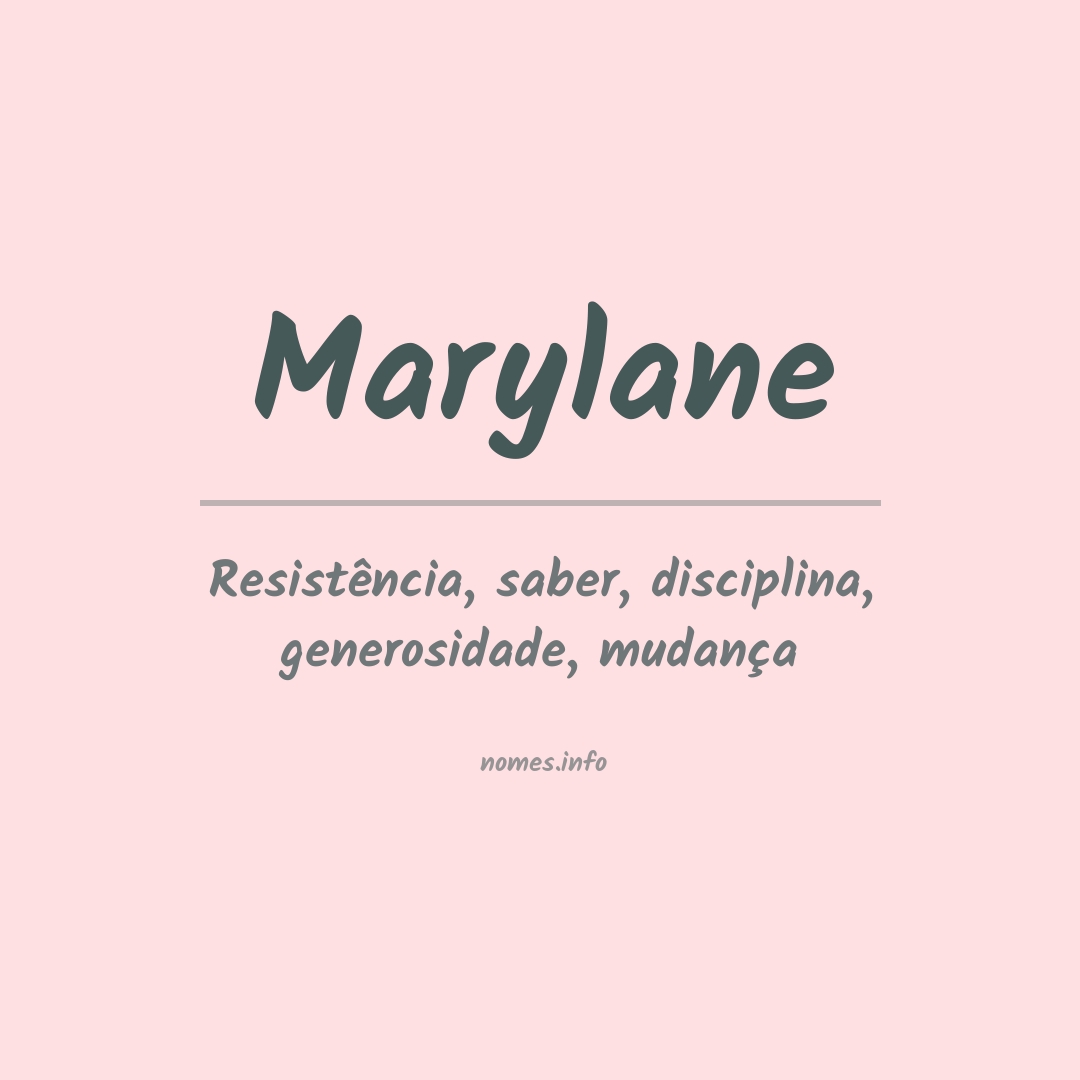 Significado do nome Marylane