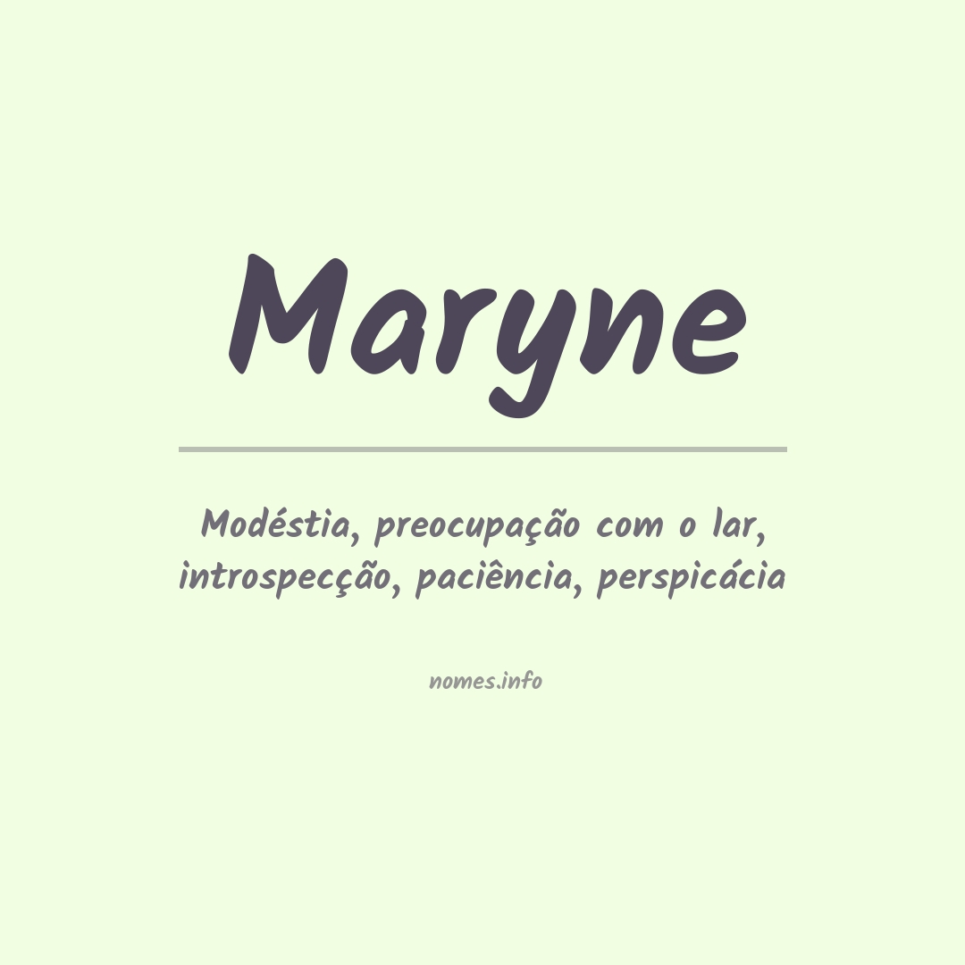 Significado do nome Maryne