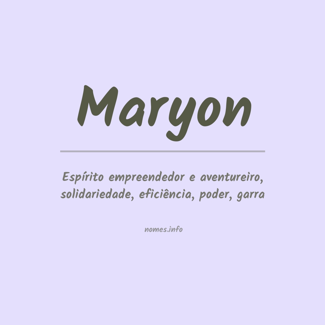 Significado do nome Maryon