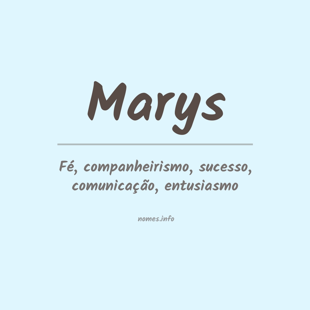 Significado do nome Marys