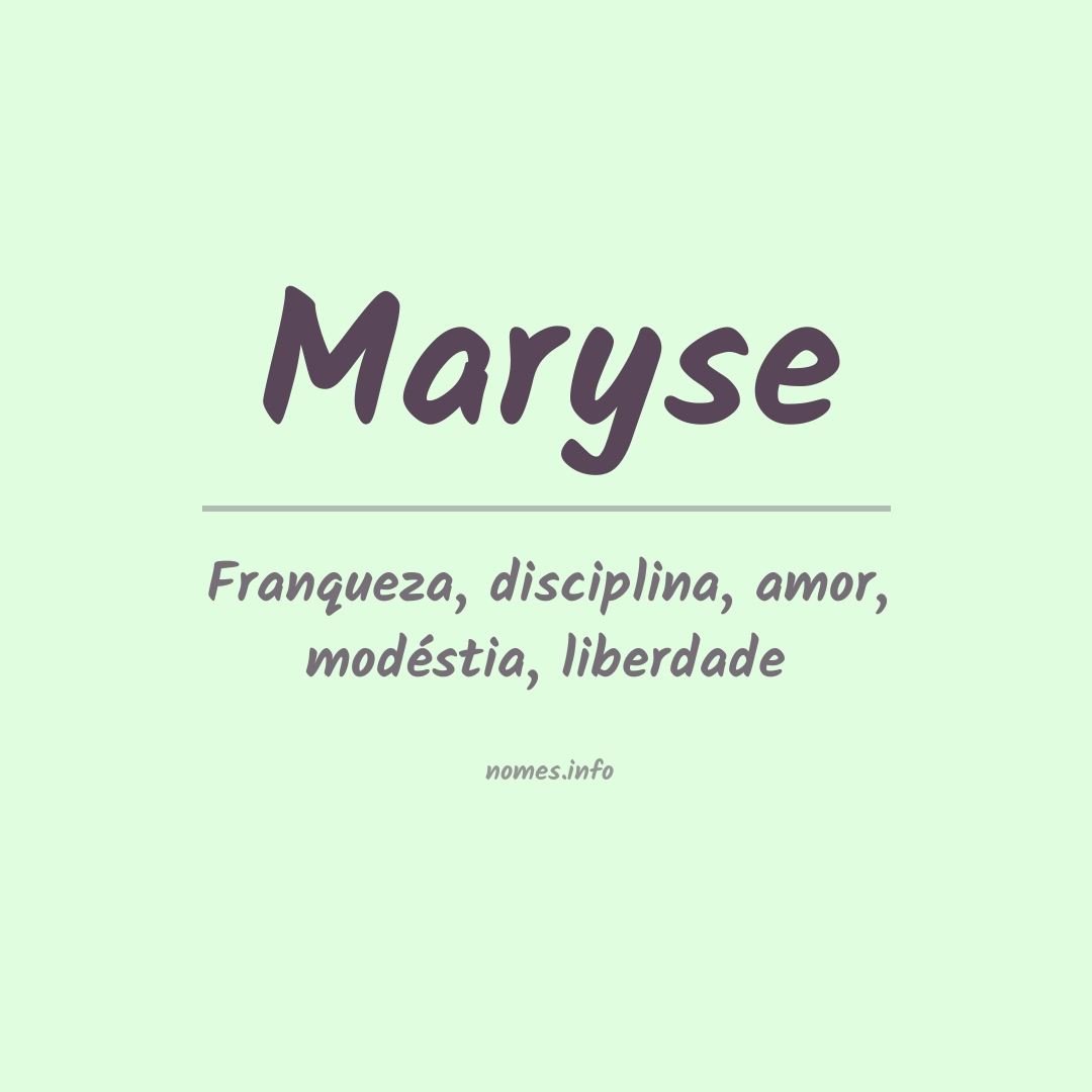 Significado do nome Maryse