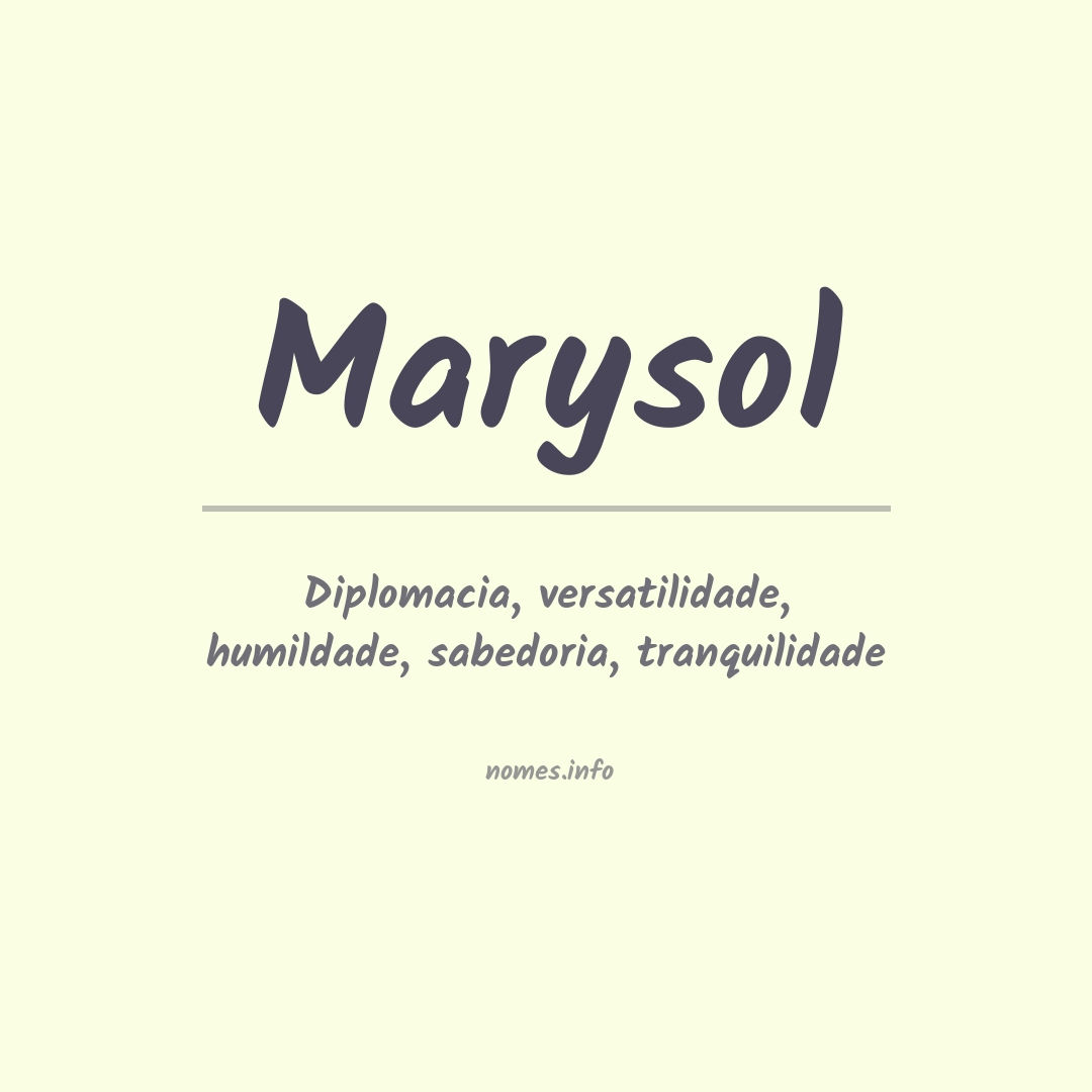 Significado do nome Marysol