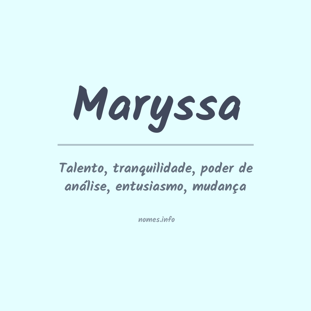 Significado do nome Maryssa