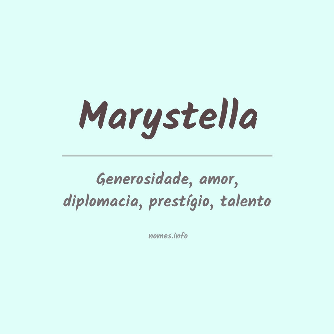 Significado do nome Marystella