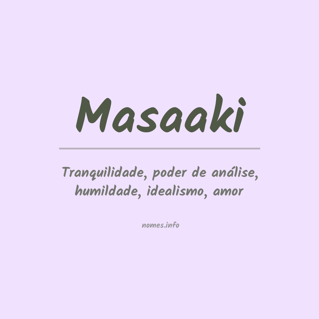 Significado do nome Masaaki