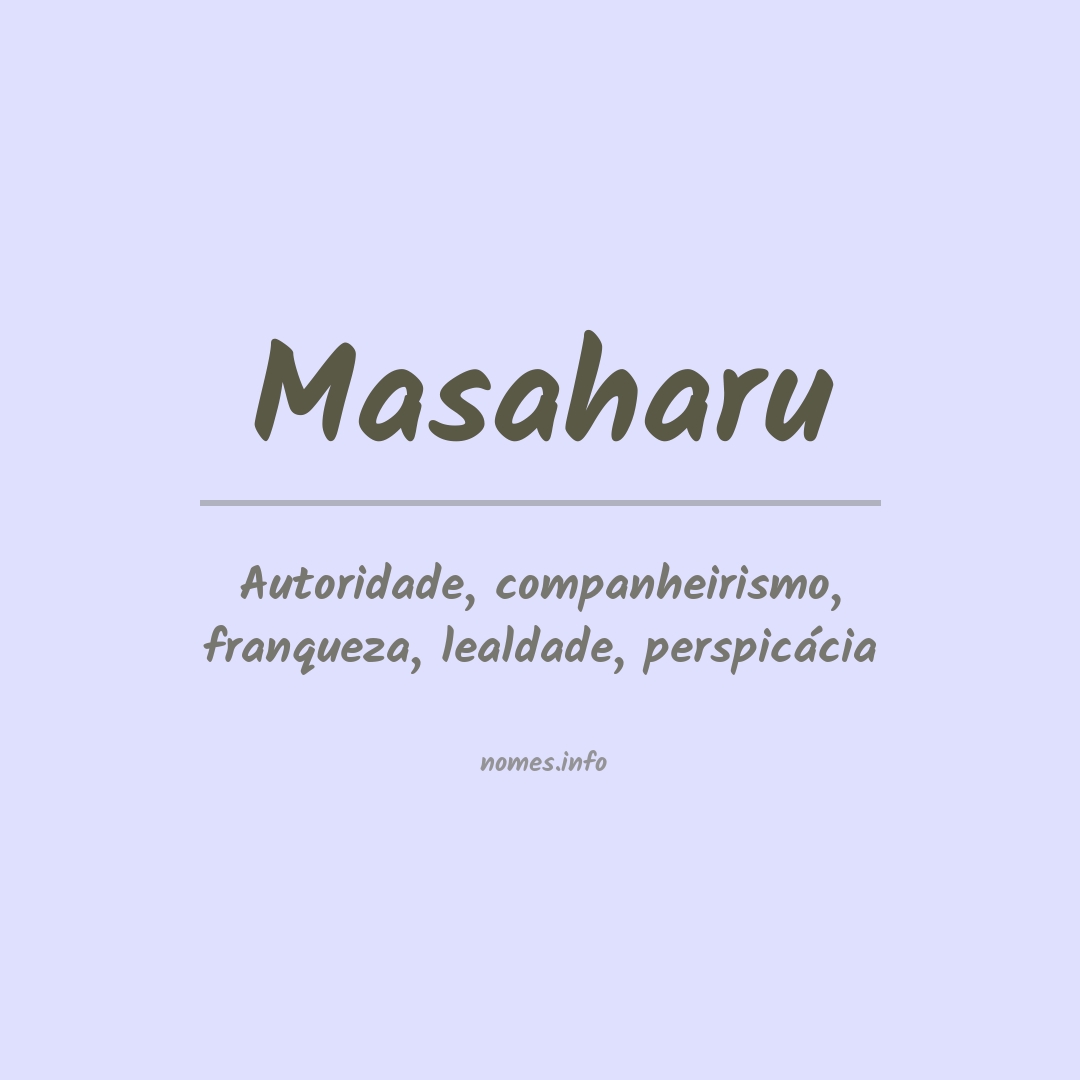 Significado do nome Masaharu