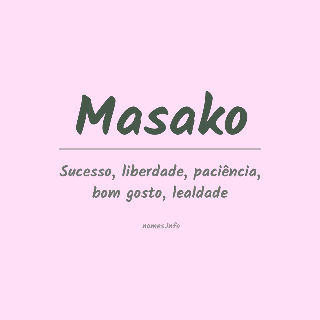 Significado do nome Masako