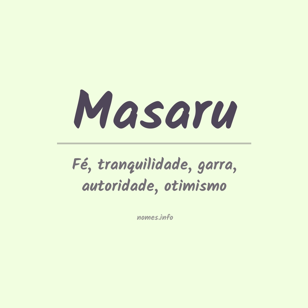 Significado do nome Masaru