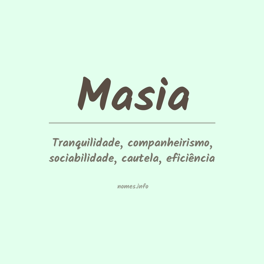 Significado do nome Masia