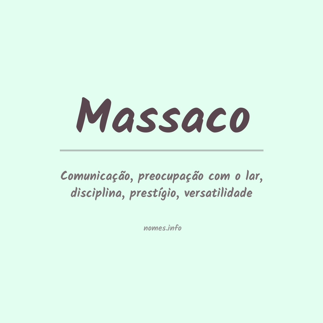 Significado do nome Massaco