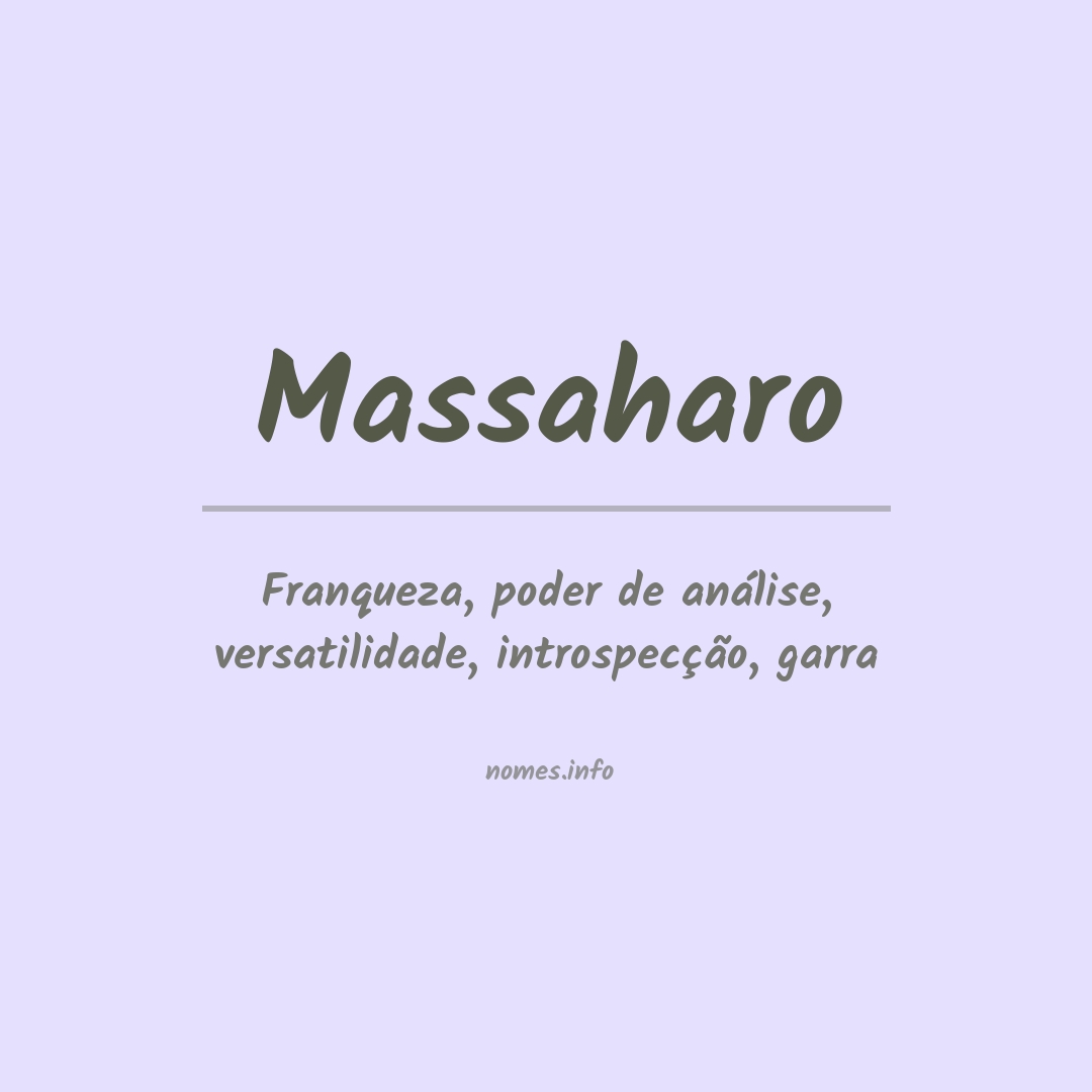 Significado do nome Massaharo