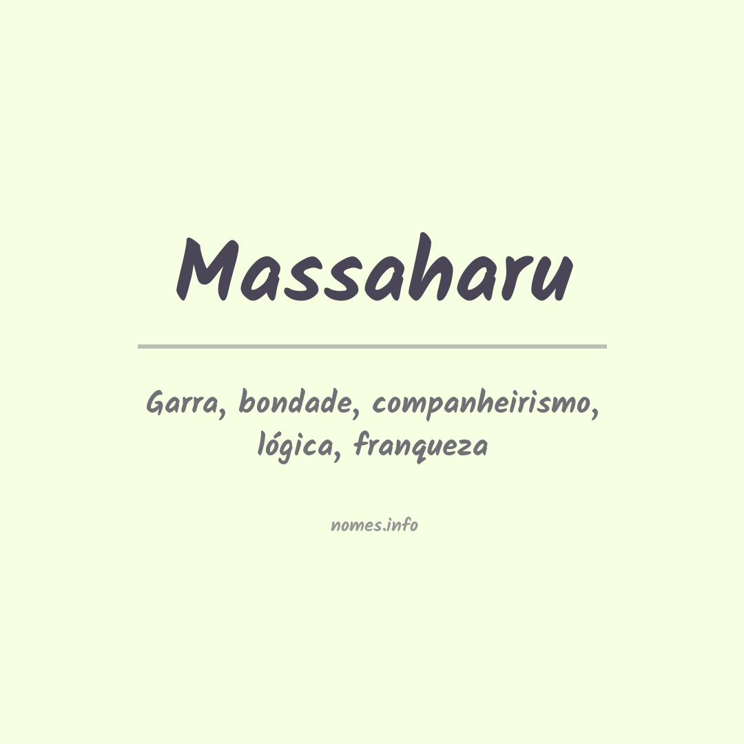 Significado do nome Massaharu