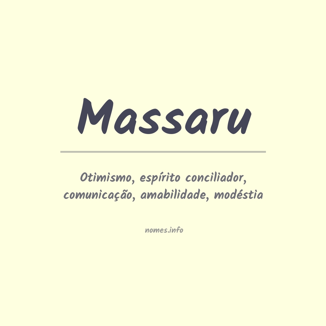 Significado do nome Massaru