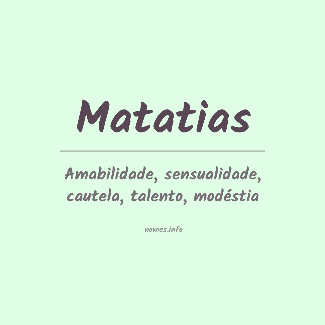 Significado do nome Matatias