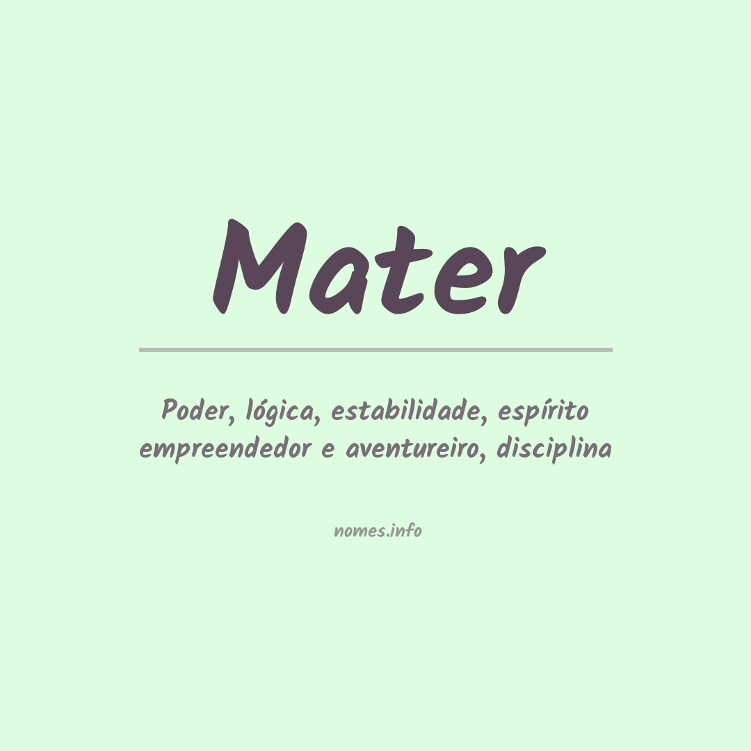 Significado do nome Mater