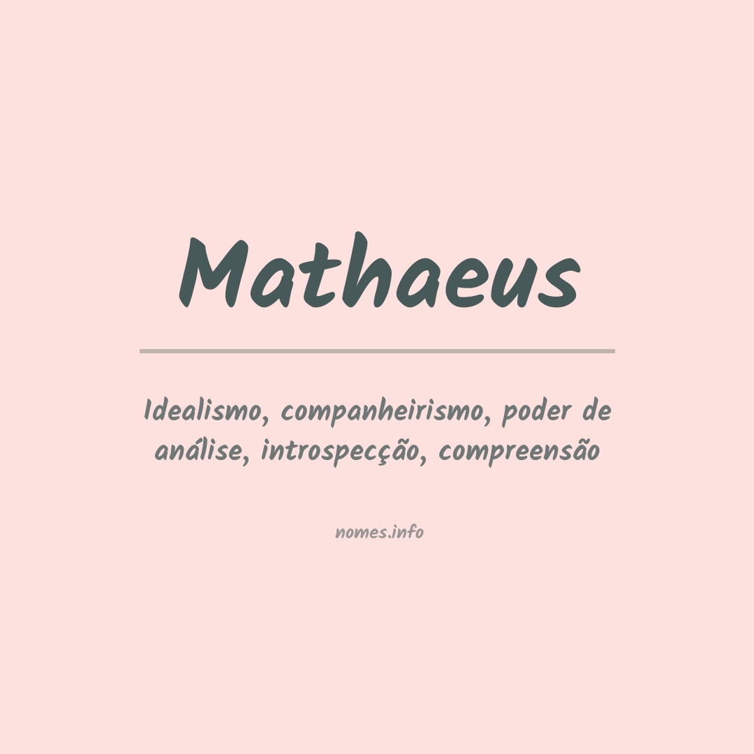 Significado do nome Mathaeus