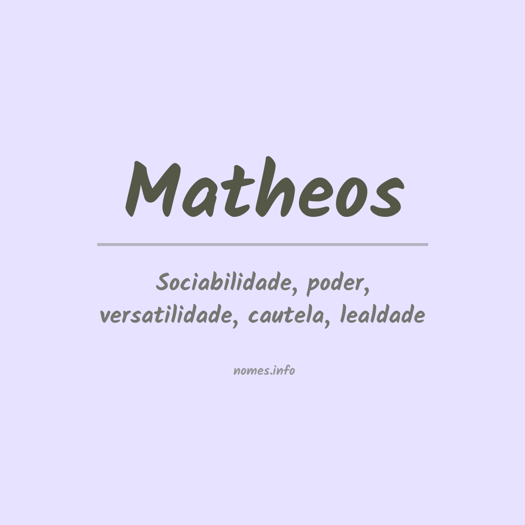 Significado do nome Matheos