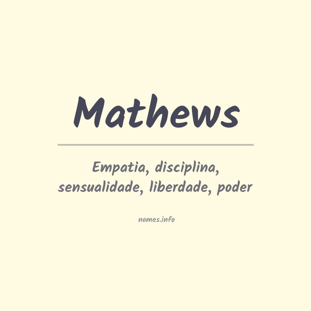 Significado do nome Mathews