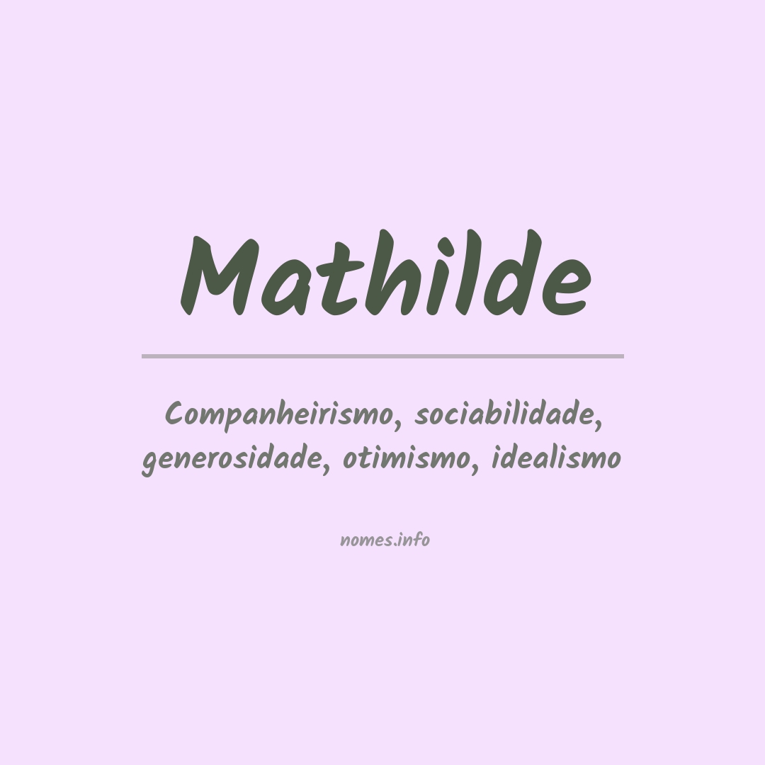 Significado do nome Mathilde