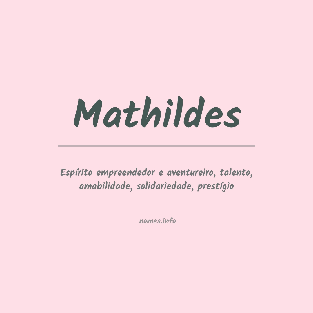 Significado do nome Mathildes