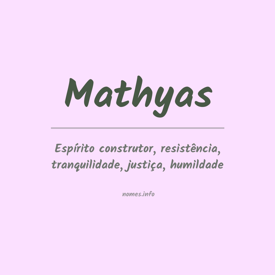 Significado do nome Mathyas