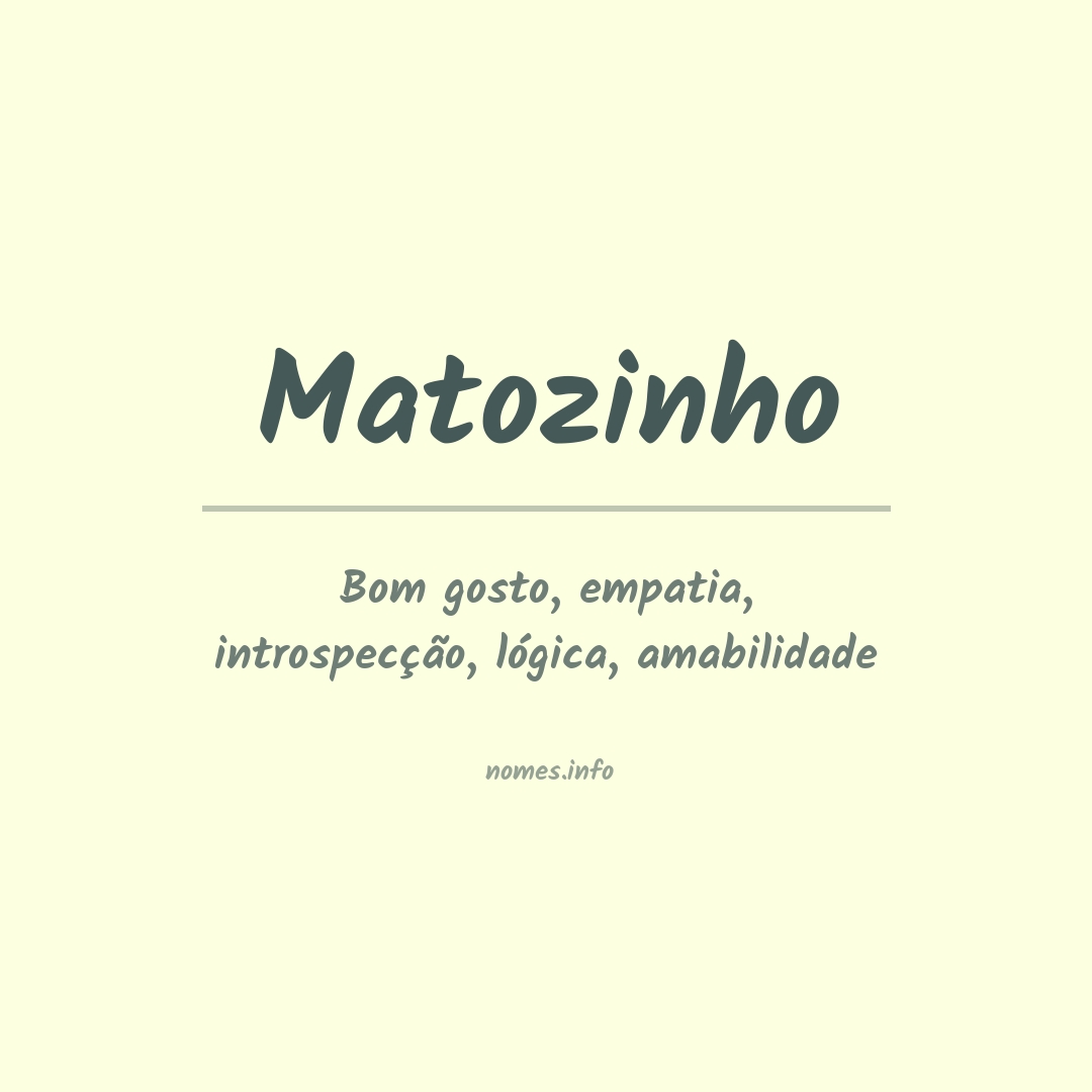 Significado do nome Matozinho