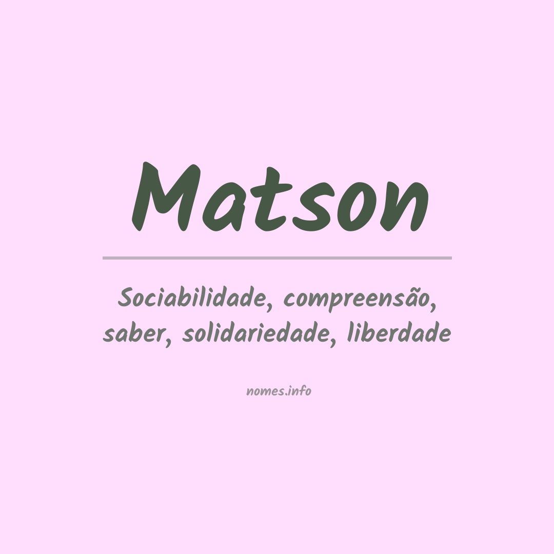 Significado do nome Matson