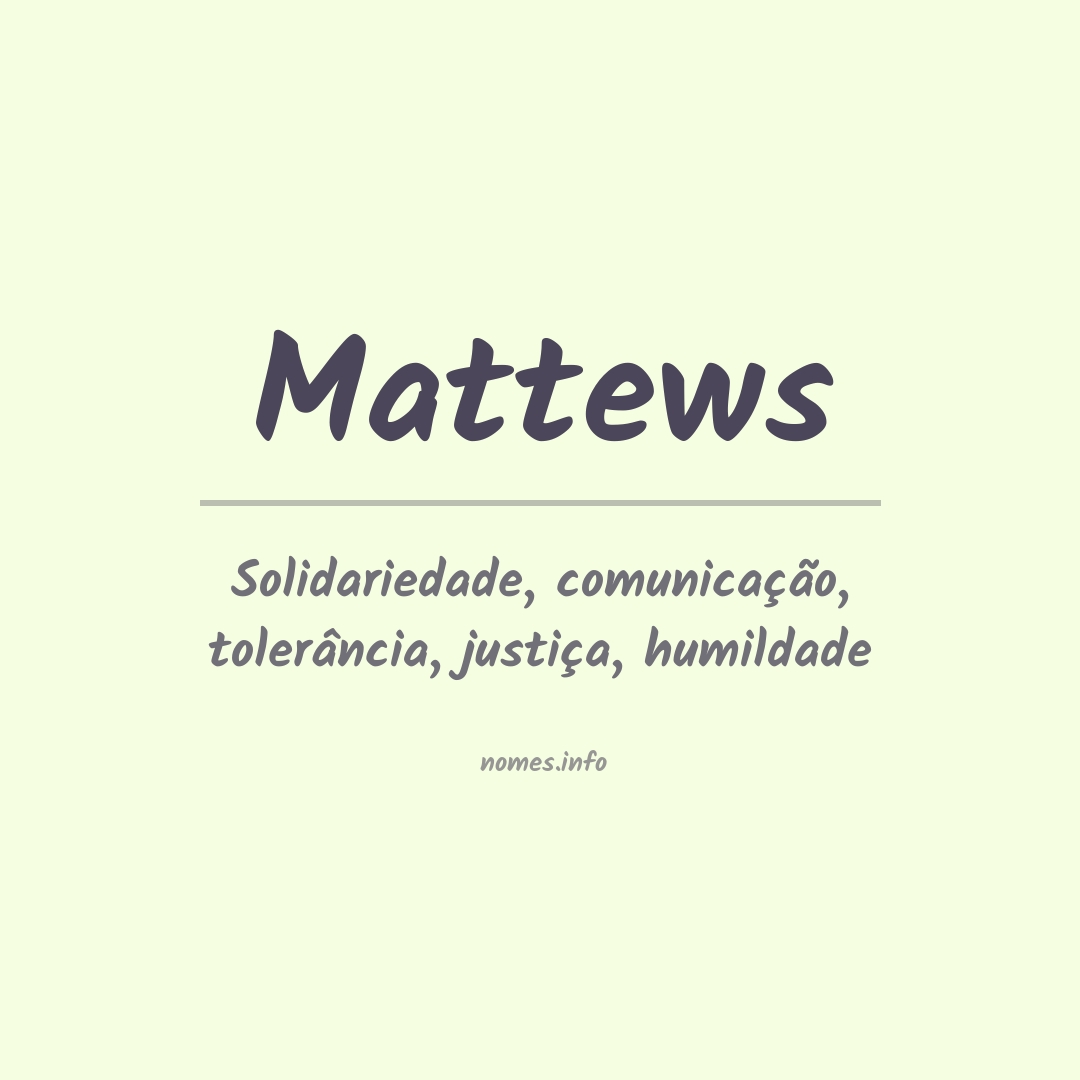 Significado do nome Mattews