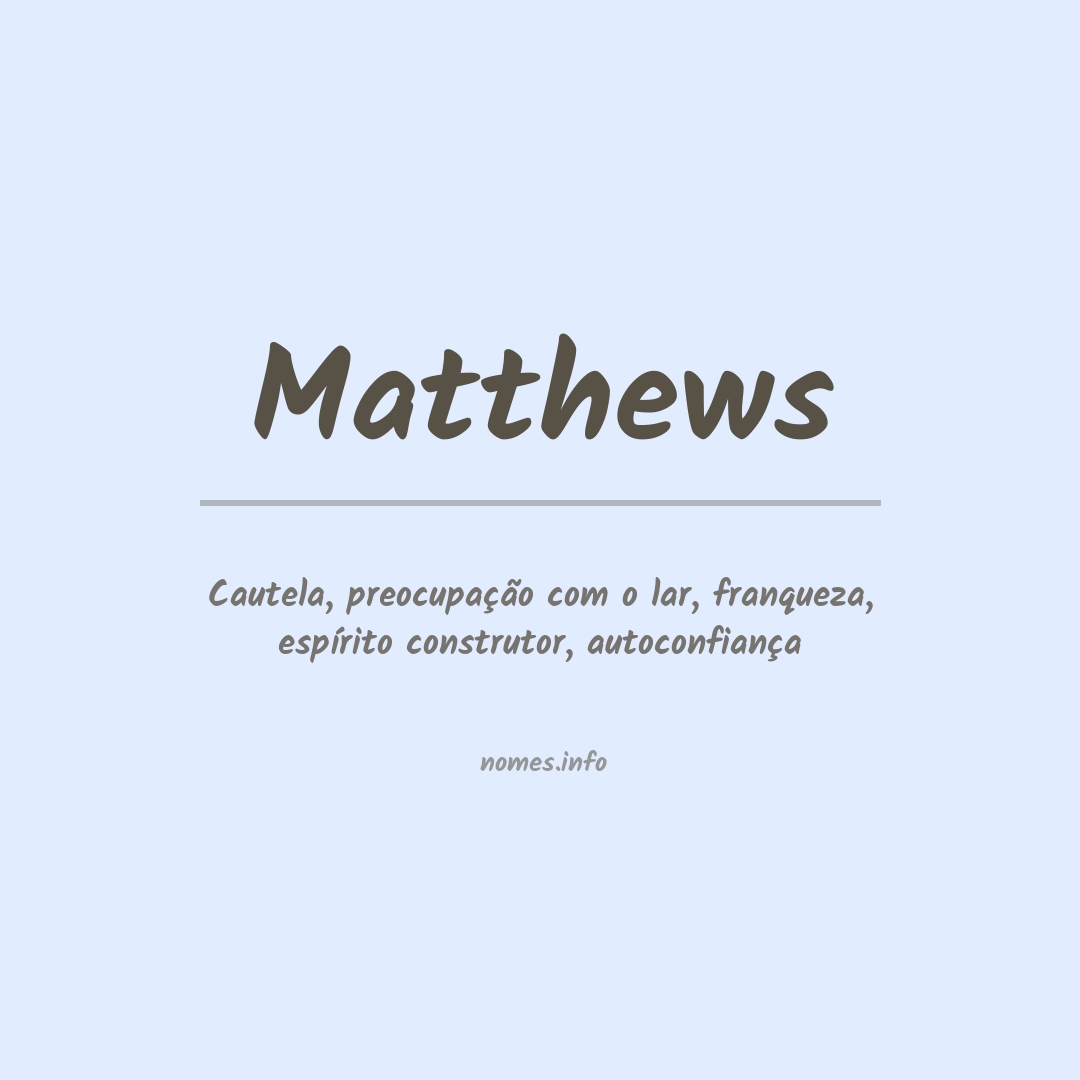 Significado do nome Matthews