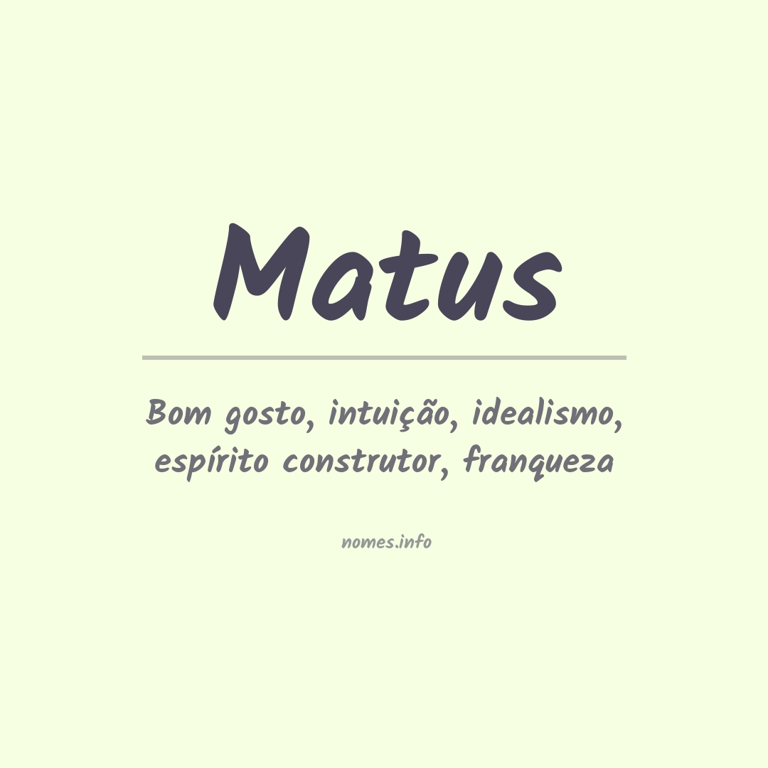 Significado do nome Matus