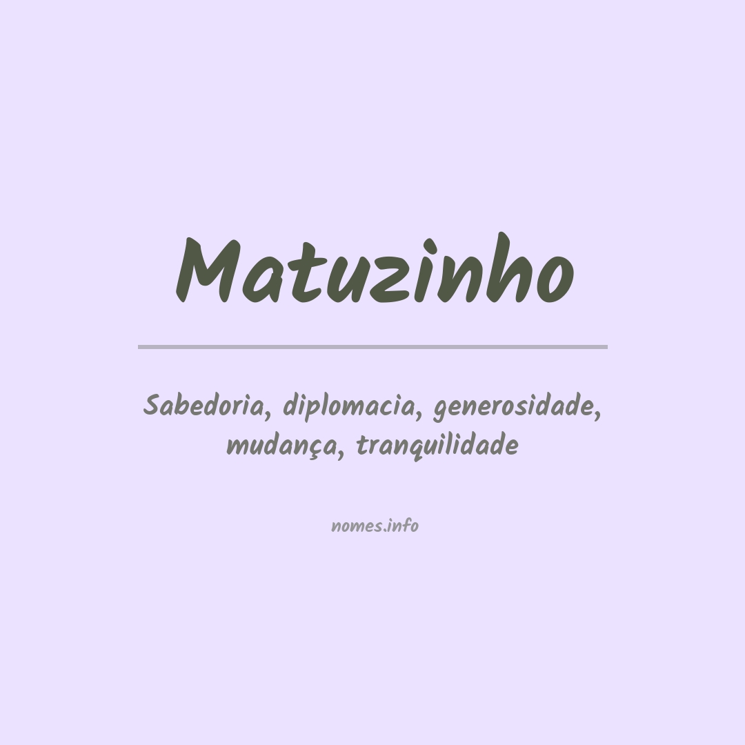 Significado do nome Matuzinho