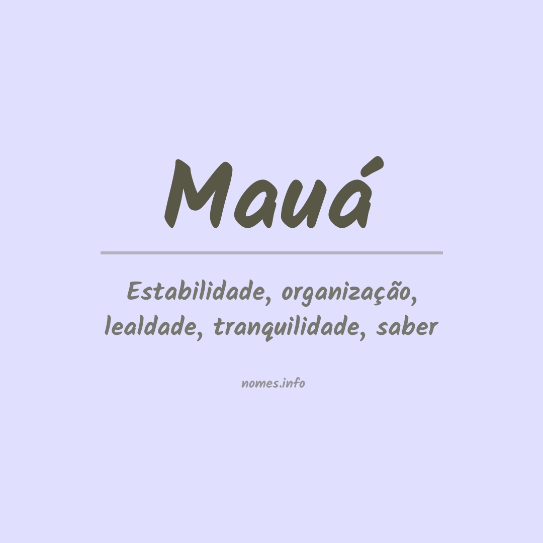 Significado do nome Mauá