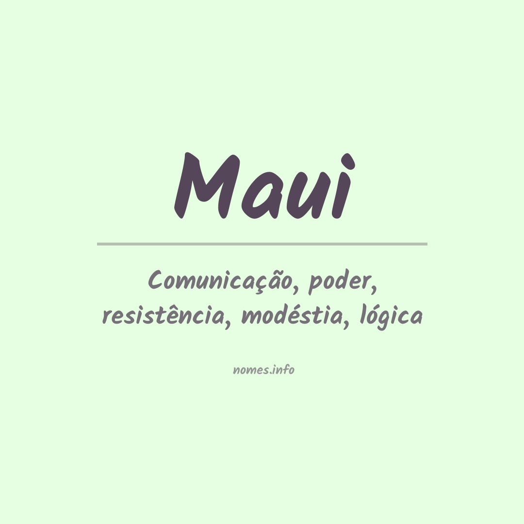 Significado do nome Maui