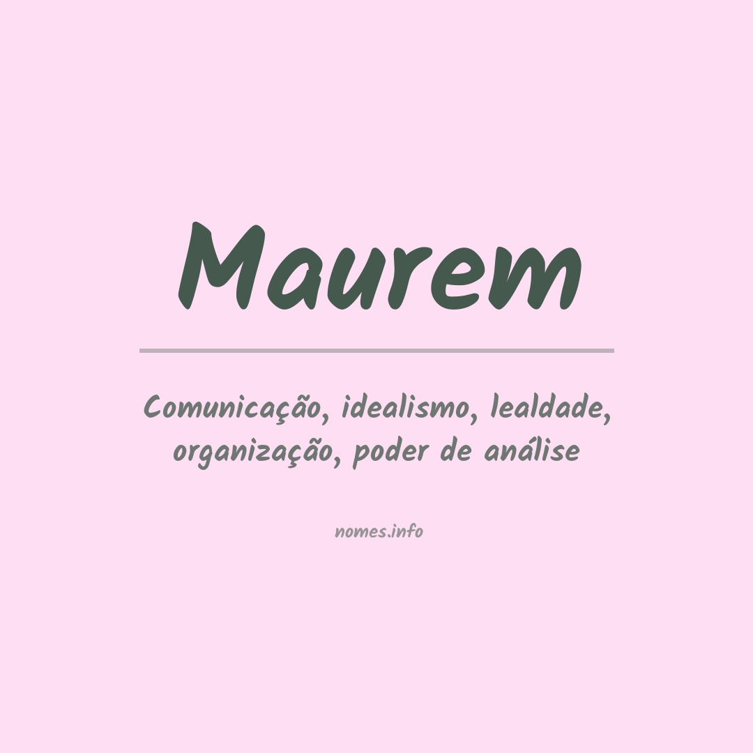 Significado do nome Maurem