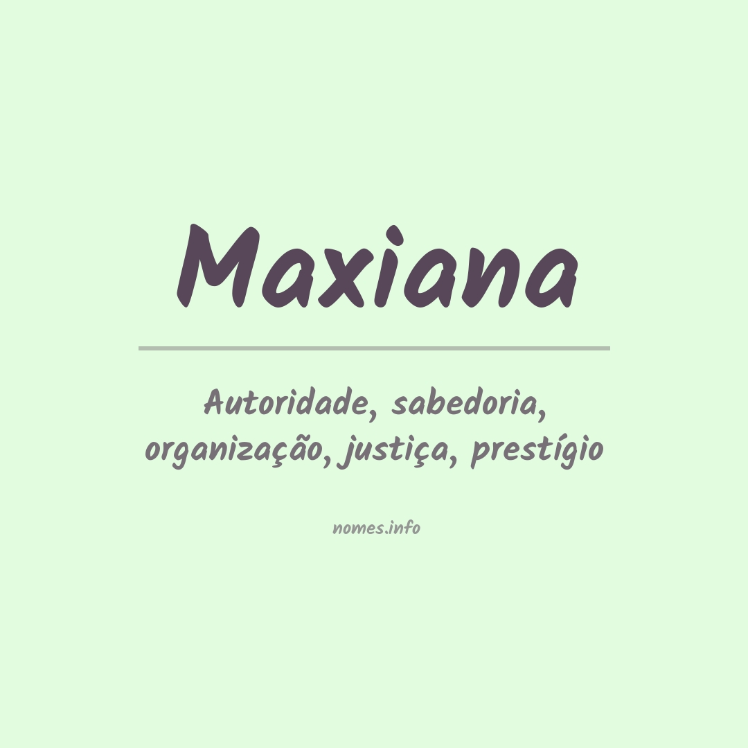 Significado do nome Maxiana