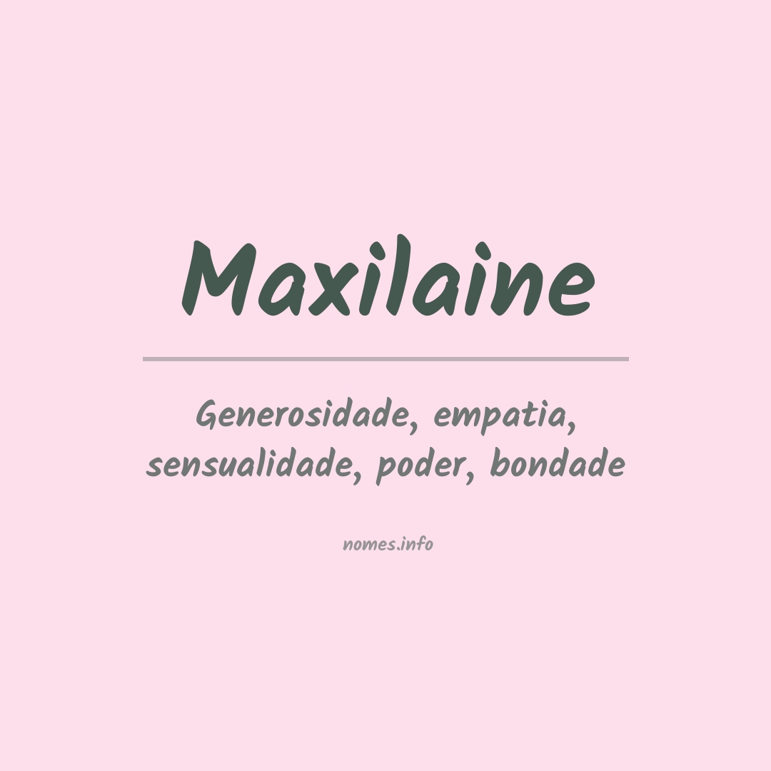 Significado do nome Maxilaine
