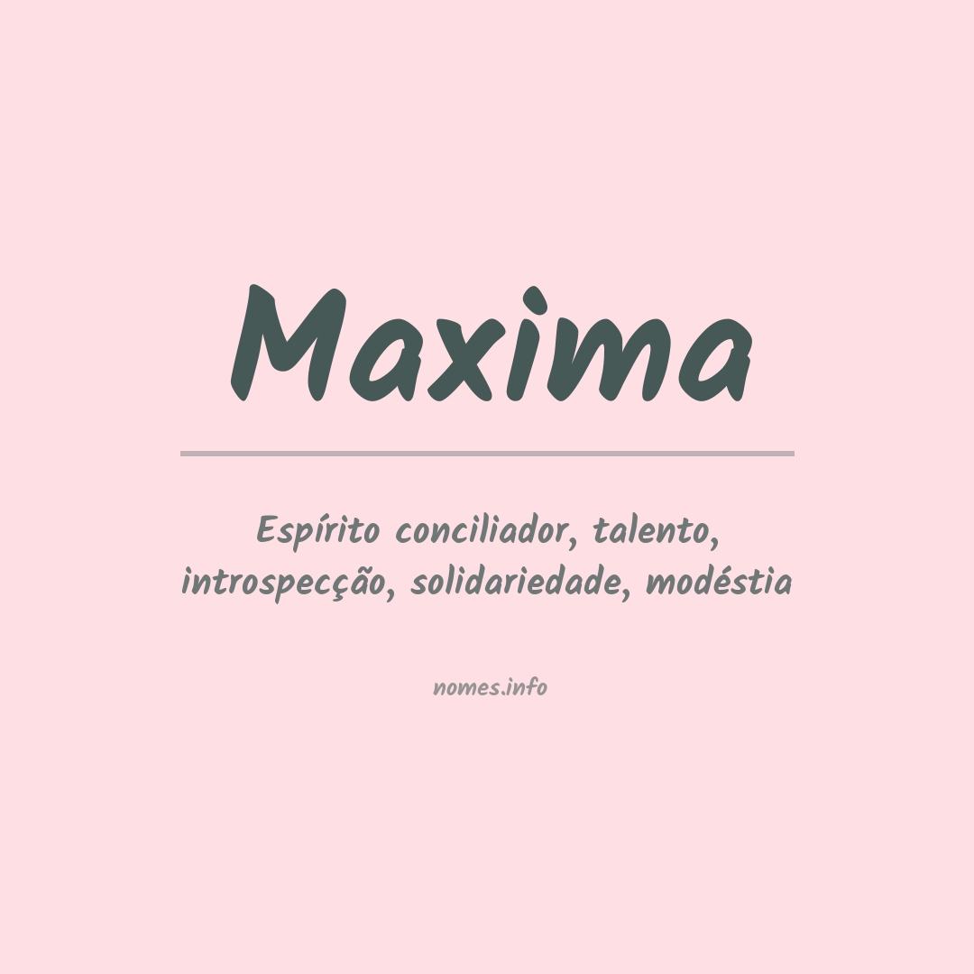 Significado do nome Maxima