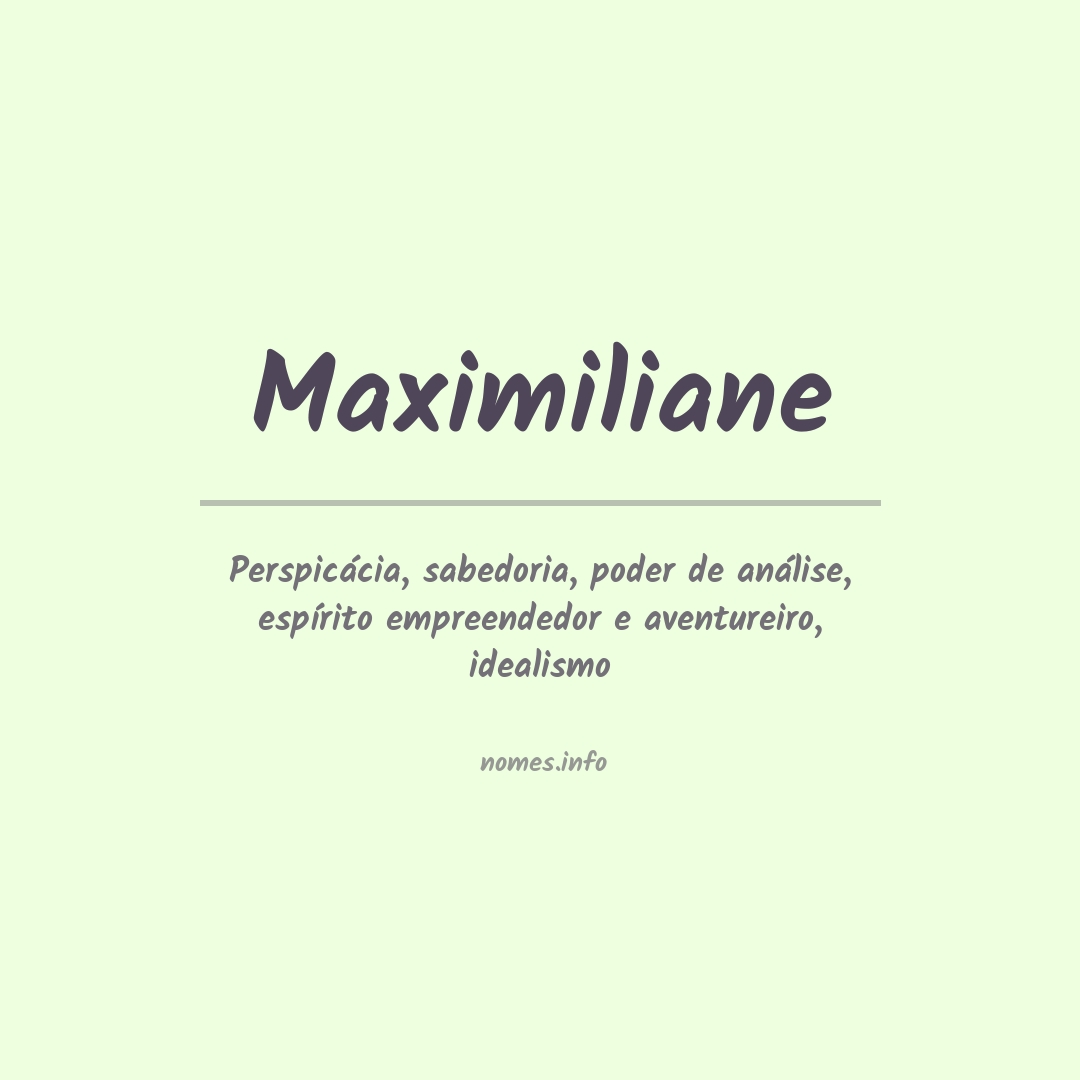 Significado do nome Maximiliane